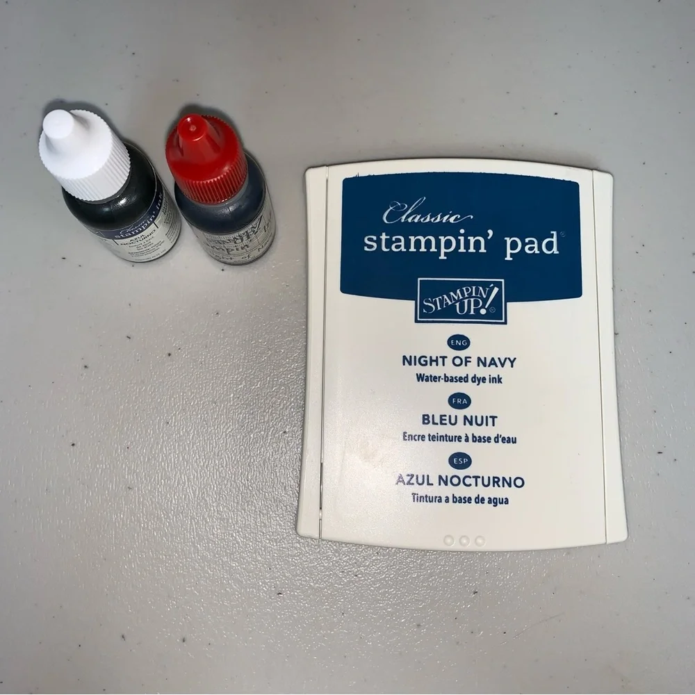 Stampin Up Ink Pad Night Navy Blue Classic Refill Ink Bottle Scrapbook Craft Art